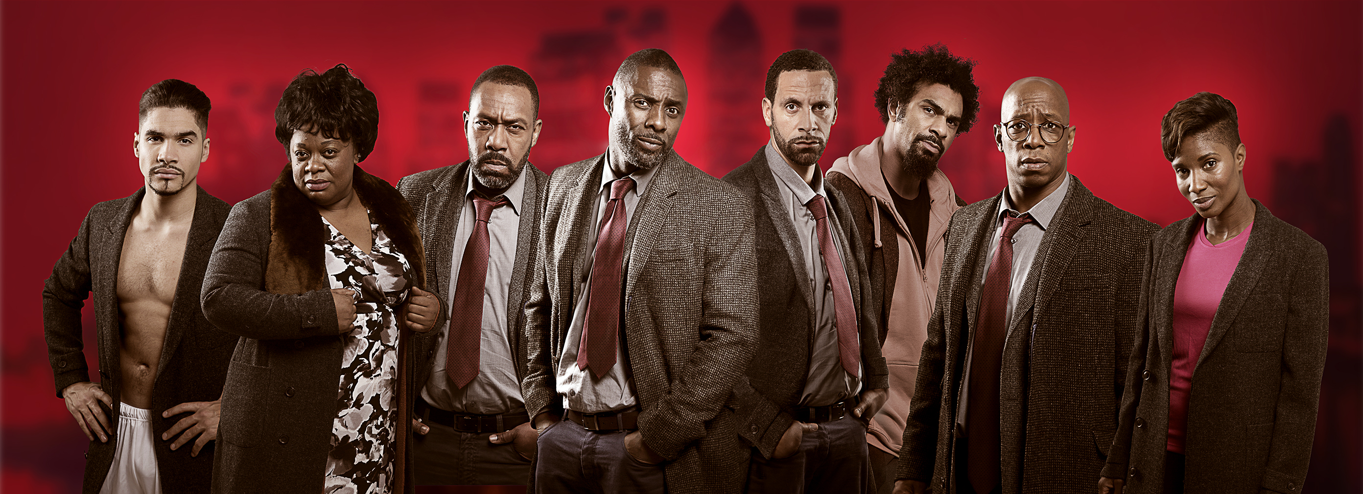 Idris Elba joins forces with Lenny Henry, Rio Ferdinand and David Haye as he swaps crime for comedy in special Luther parody for Sport Relief