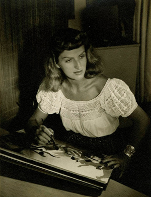 Mary Blair at work in her studio