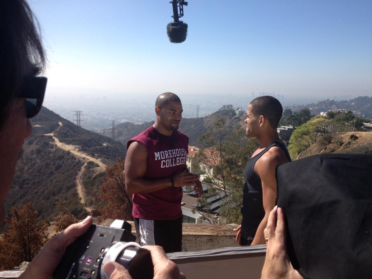 Pictured above: Dijon Talton (Kendall) and Kristofer Gordon (Mark)