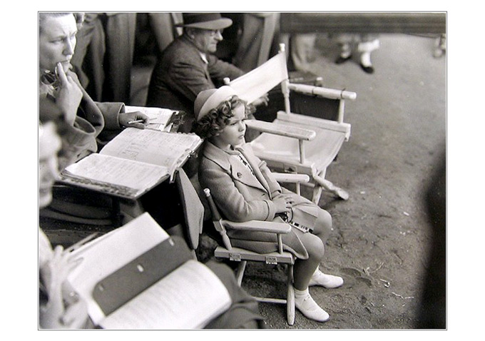 Shirley Temple on the set 1930s