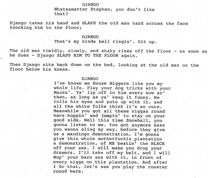 Django Unchained, script excerpt (skip)