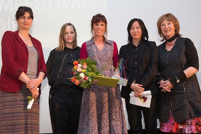 Debut feature film competition for women directors: Pelin Esmer (Jury), Julia Hummer (Jury), Neus Ballu00FAs (Awardee debut feature film competition for LA PLAGA), Kim Yutani (Jury), Angela Spizig (Mayor City of Cologne)