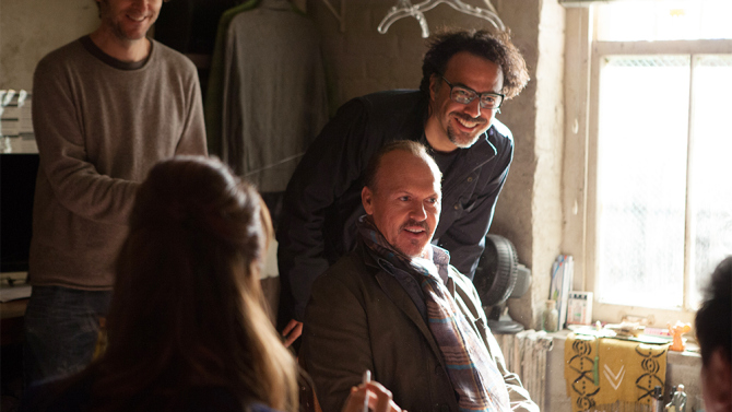 Keaton and Inarritu on 'Birdman' set