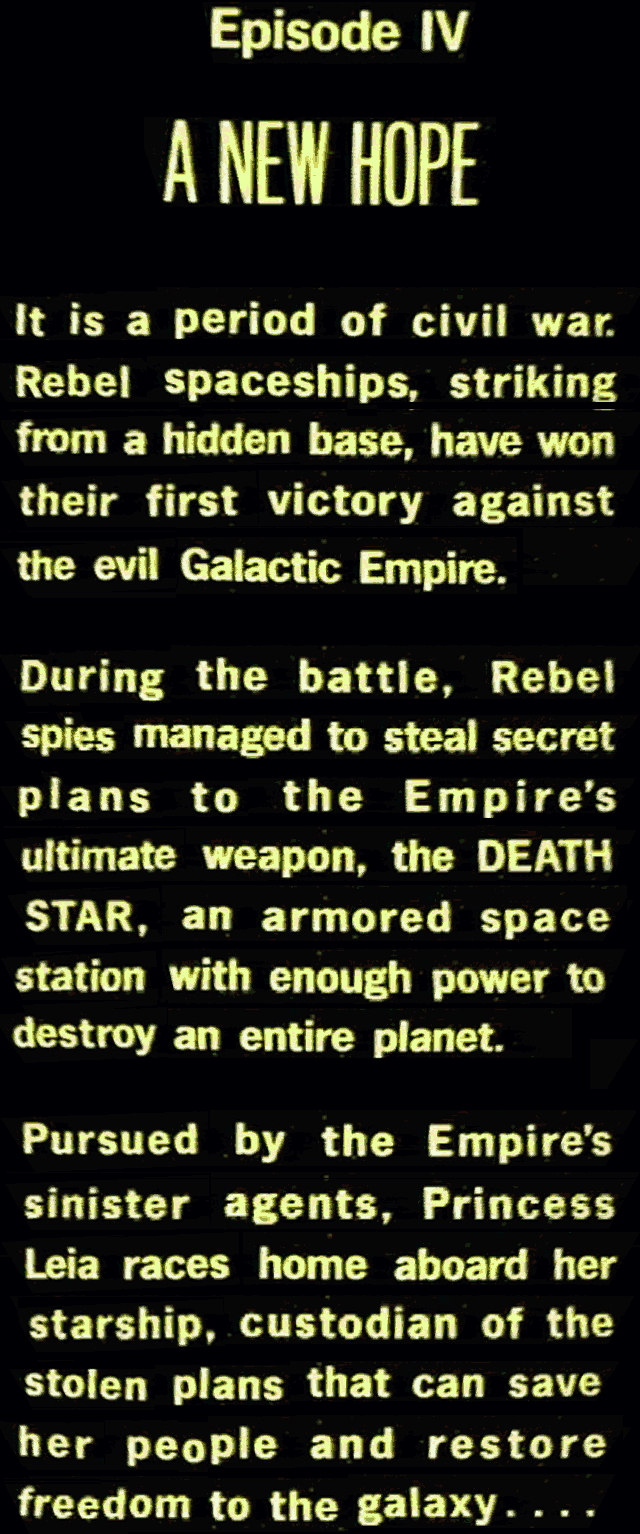 Star Wars: A New Hope Opening Crawl