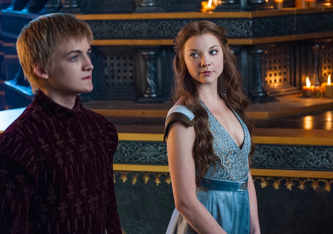 Jack Gleeson and Natalie Dormer in Game of Thrones, Joffrey Baratheon, Margaery Tyrell, Season 3