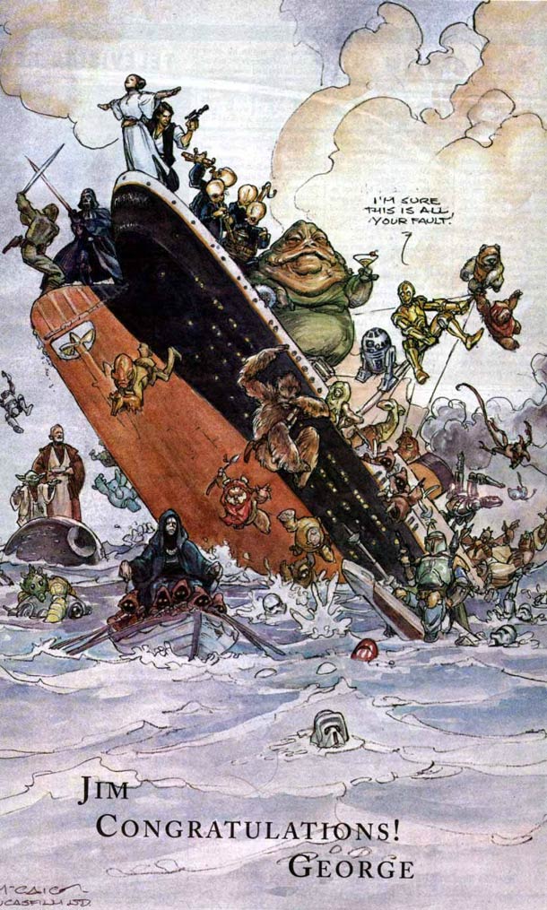 George Lucas trade ad for James Cameron