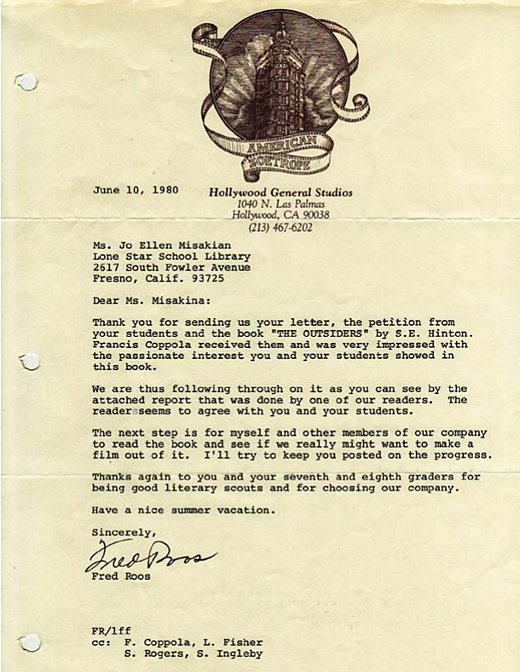 Letter, the Outsiders