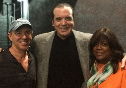 Jon Kilik, Chazz Palminteri and Chaz Ebert backstage.