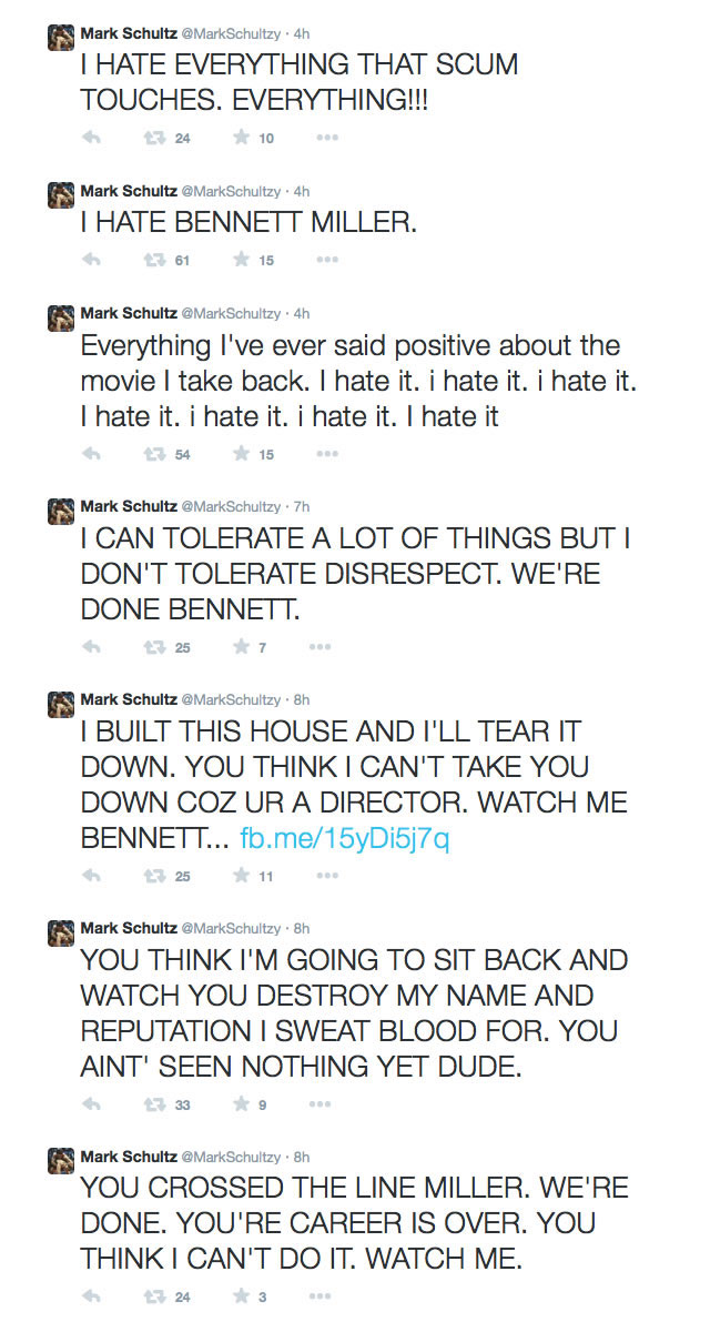 Mark Schultz, Tweets