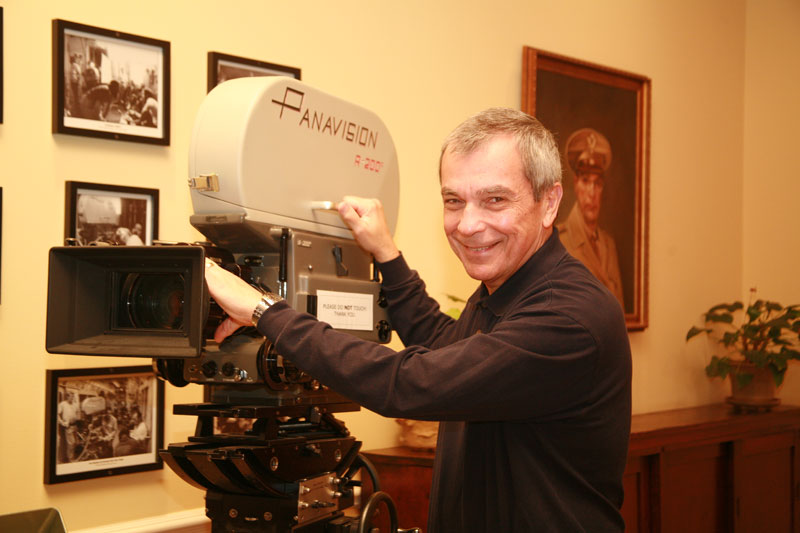Stratton Leopold with his Panaflex camera