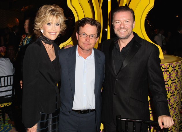 Jane Fonda, Michael J.Fox and Ricky Gervais