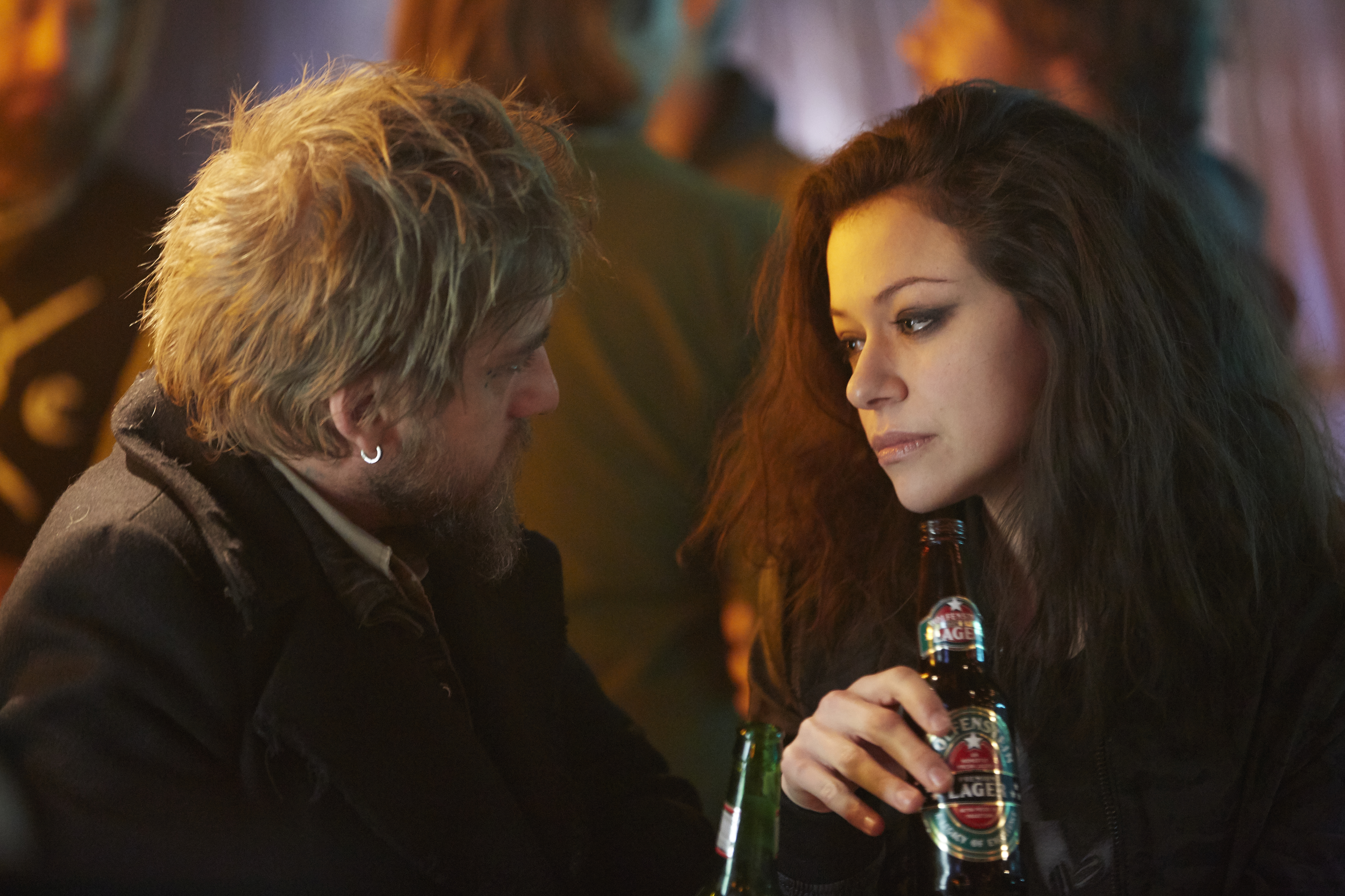 Joel Thomas Hynes and Tatiana Maslany in "Orphan Black."