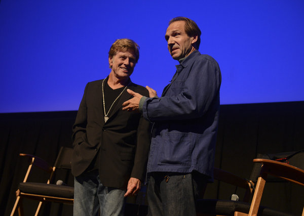 Robert Redford and Ralph Fiennes at Telluride